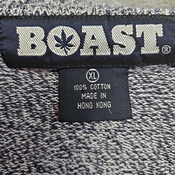 Boast Men's Blue Long Sleeve Size XL 100% Cotton Embroidered crewneck sweater - Picture 3 of 9